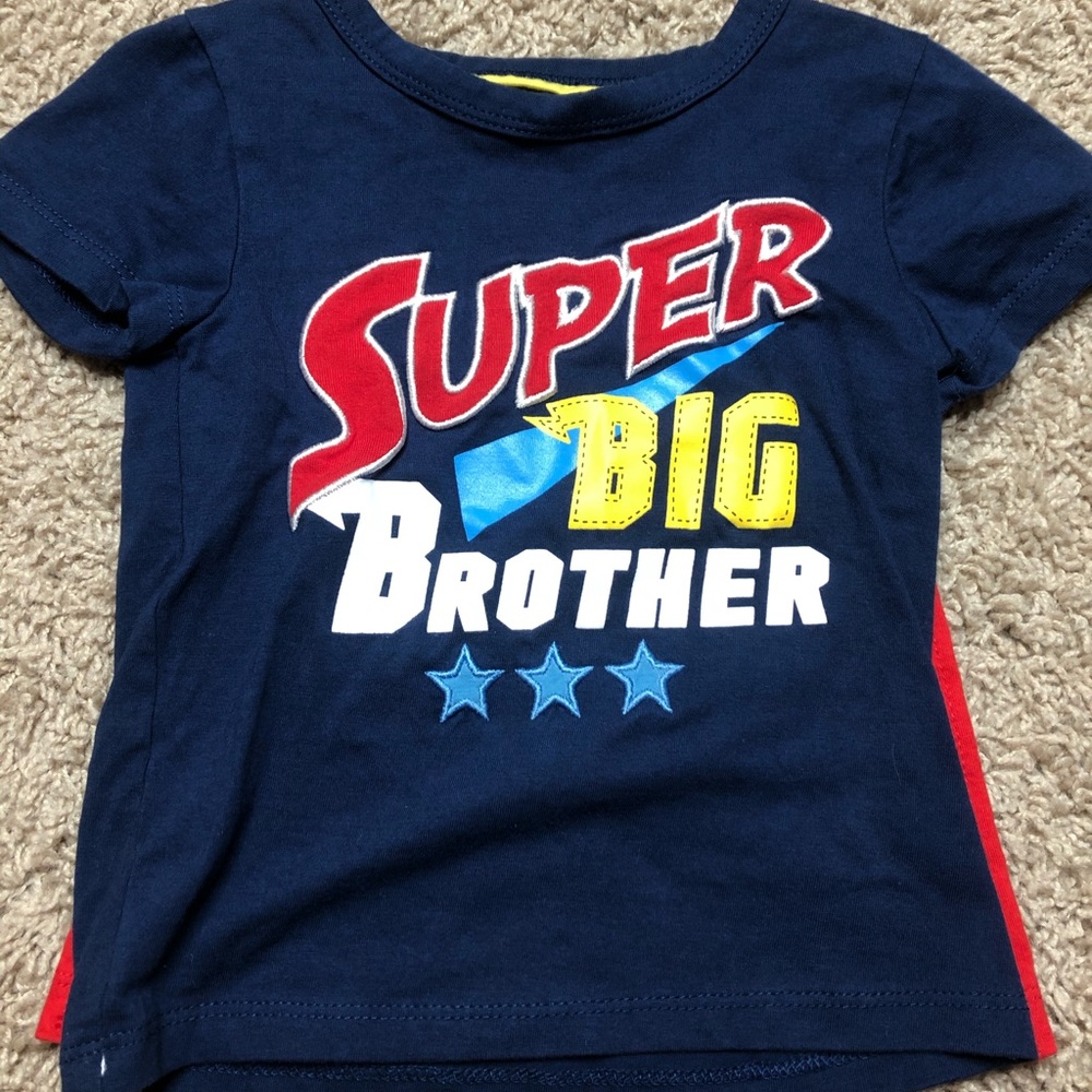 18 month Super big brother tshirt with cape